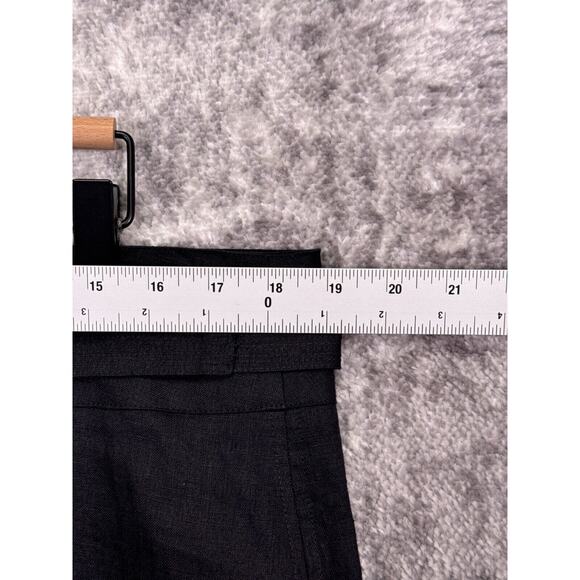 New Johnny Was Shorts Large Womens Black Linen Embroidered High Rise Belted - Picture 3 of 7